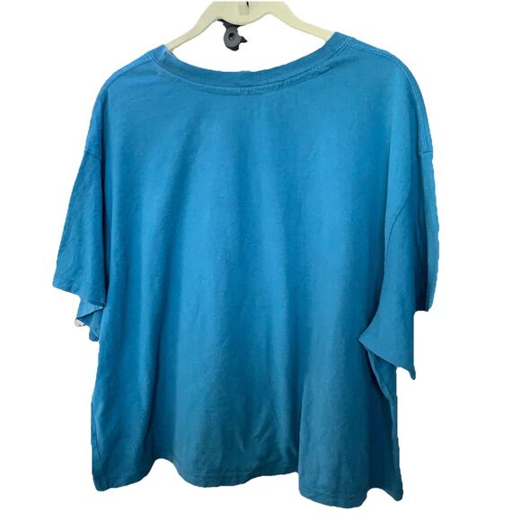 Champion Women's Boxy T-Shirt Logo Athleticwear Teal Blue Soft Cotton Plus XXL - Picture 9 of 13